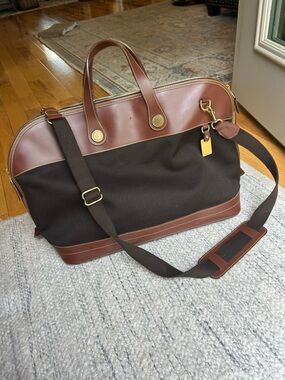 Vintage Dooney and Bourke Cabriolet Weekender Canvas and Leather Tote